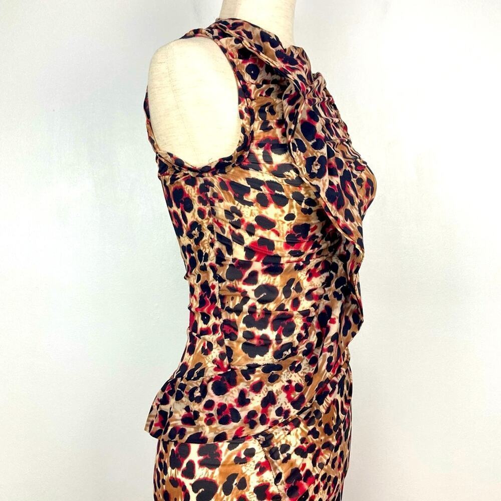 BALENCIAGA Animal Print Stretch Body Conturing Sleeveless Dress - Size 6 - Picture 8 of 11